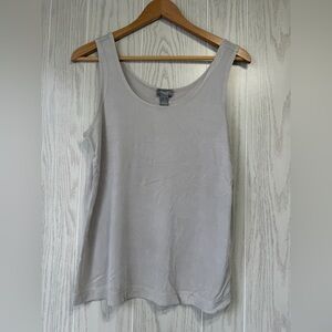 Chico’s Travelers Contemporary Vintage Taupe Tank Top Women Size Medium EUC